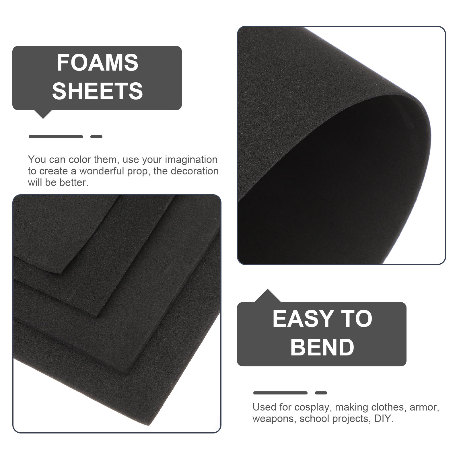 4Pcs Eva Foam Board Sheets DIY - đánh giá và giá Cosplay Prop Foam Board