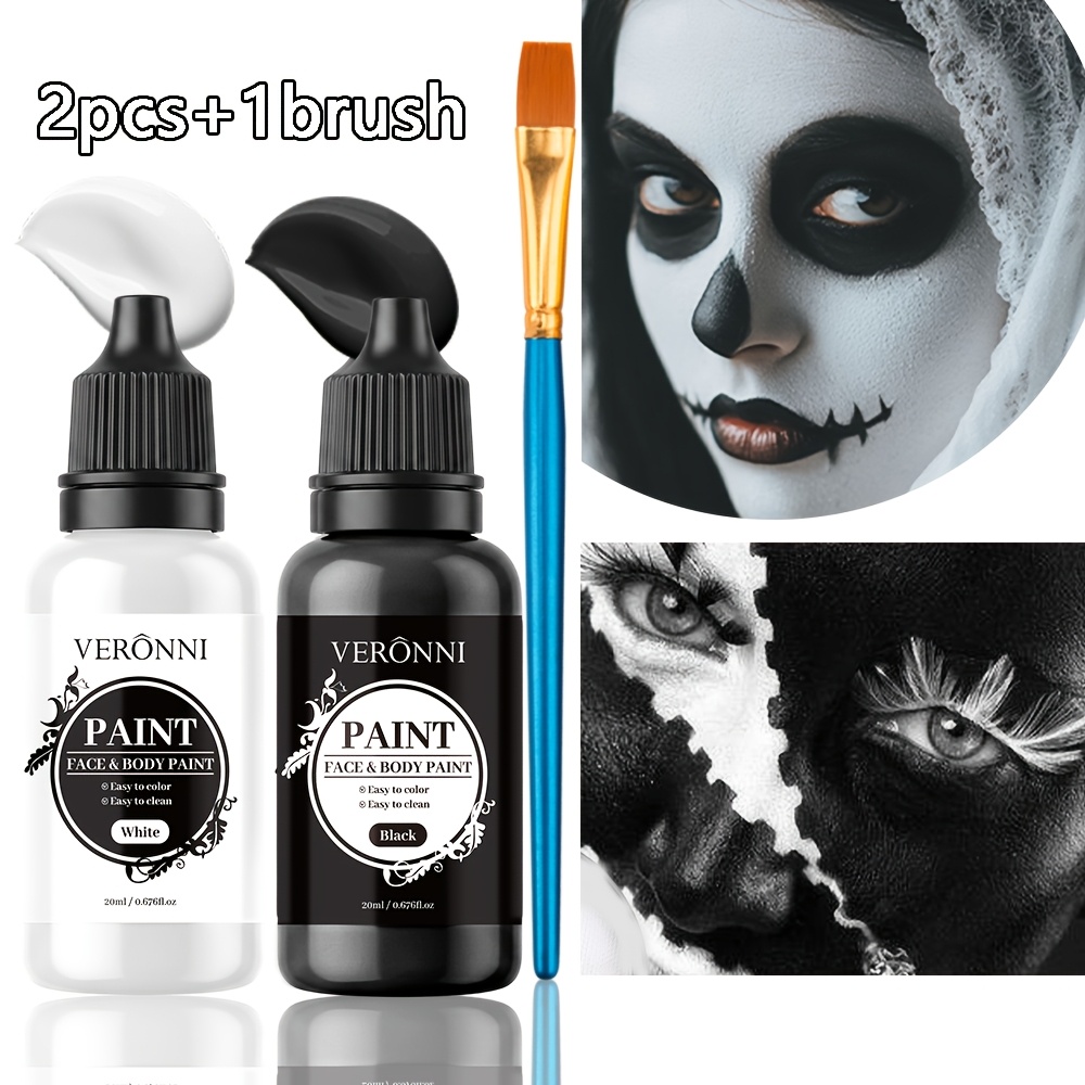 2 Bottles Black & White Face P - đánh giá và giá Cosplay Prop Paint